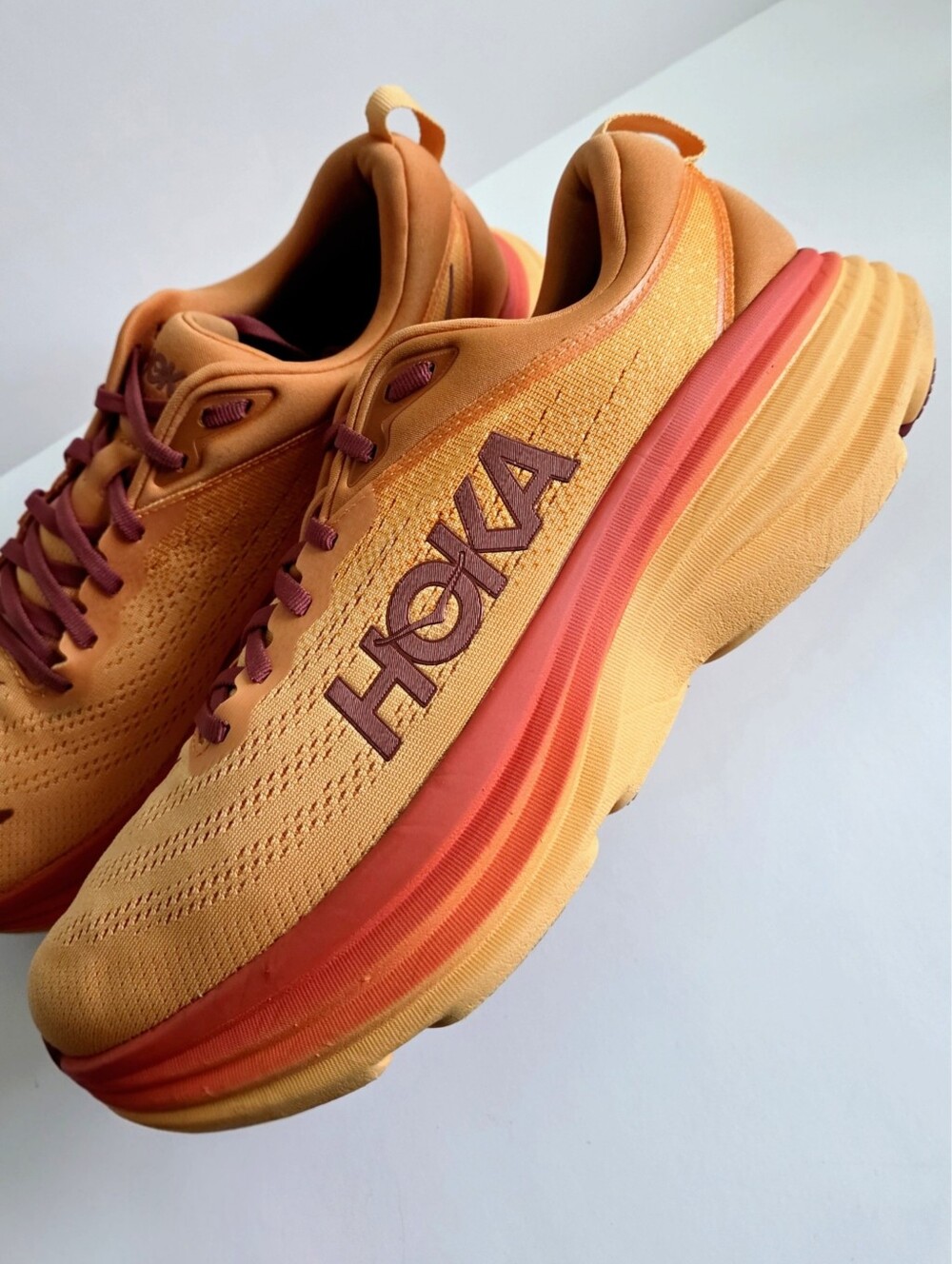 Hoka Bondi 8 Running Shoes In Amber Haze/ Sherbet, Size 10.5 - Picture 5 of 16